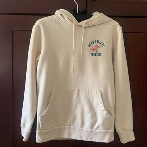 Fifth Sun Cream Hoodie with Grow Positive Thoughts Print